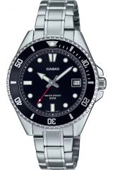 Reloj de pulsera CASIO Collection - MDV-10D-1A1VEF correa color: Gris plata Dial Negro Hombre