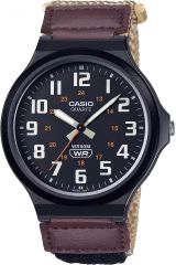 Reloj de pulsera CASIO Collection - MW-240B-5B correa color: Marrón Dial Negro Hombre