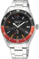 Reloj de pulsera Nautica - NAPFWF017 correa color: Gris plata Dial Negro Hombre