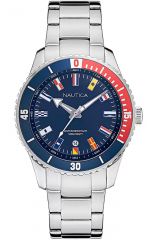 Reloj de pulsera Nautica - NAPPBS022 correa color: Gris plata Dial Azul Hombre