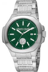 Reloj de pulsera Roberto Cavalli - RC5G050M0055 correa color: Gris plata Dial Verde Hombre