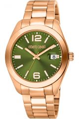 Reloj de pulsera Roberto Cavalli - RC5G051M0065 correa color: Oro rosa Dial Verde oliva Hombre