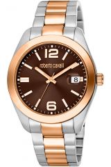 Reloj de pulsera Roberto Cavalli - RC5G051M0085 correa color: Oro rosa Dial Marrón Hombre