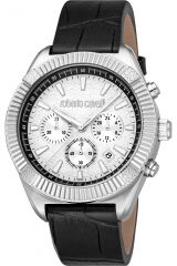 Reloj de pulsera Roberto Cavalli - RC5G088L0015 correa color: Negro Dial Gris plata Hombre