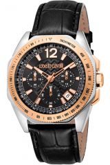 Reloj de pulsera Roberto Cavalli - RC5G100L0035 correa color: Negro Dial Negro Hombre