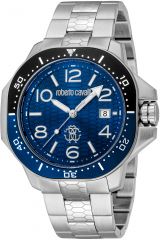 Reloj de pulsera Roberto Cavalli - RC5G101M0045 correa color: Gris plata Dial Azul noche Hombre