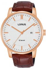 Reloj de pulsera Lorus - RH978NX9 correa color: Marrón Dial Blanco Hombre