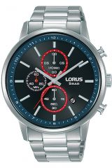 Reloj de pulsera LORUS Sports - RM397GX9 correa color: Gris plata Dial Negro Hombre