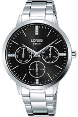 Reloj Lorus RP631DX9 Acero Inoxidable correa color: Metálico Dial Negro Multifunción Mujer