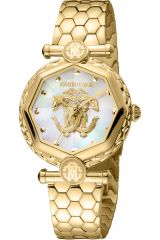 Reloj de pulsera Roberto Cavalli by Franck Muller - RV1L204M0051 correa color: Oro amarillo Dial Mother of Pearl Nácar Blanco antiguo Mujer