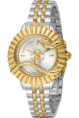 Reloj de pulsera Roberto Cavalli by Franck Muller - RV1L213M0071 correa color: Oro amarillo Gris plata Dial Gris plata Mujer