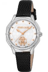 Reloj de pulsera Roberto Cavalli by Franck Muller - RV1L225L0011 correa color: Negro Dial Gris plata Mujer