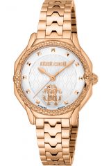 Reloj de pulsera Roberto Cavalli by Franck Muller - RV1L225M0061 correa color: Oro rosa Dial Gris plata Mujer