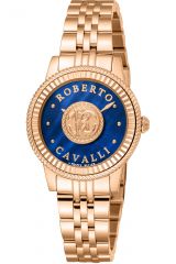 Reloj de pulsera Roberto Cavalli by Franck Muller - RV1L228M0071 correa color: Oro rosa Dial Mother of Pearl Nácar Azul noche Mujer