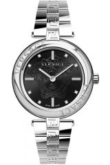 Reloj de pulsera Versace - VE2J00521 correa color: Gris plata Dial Negro Mujer