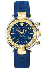 Reloj de pulsera Versace - VE2M00221 correa color: Azul Dial Azul Oro amarillo Mujer