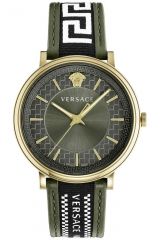 Reloj de pulsera Versace - VE5A01621 correa color: Verde oliva Negro Dial Verde oliva Hombre