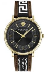 Reloj de pulsera Versace - VE5A01721 correa color: Negro Marrón Dial Negro Hombre