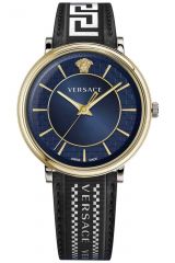 Reloj de pulsera Versace - VE5A01821 correa color: Negro Dial Azul Hombre