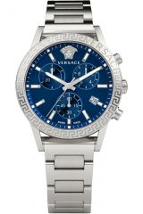 Reloj de pulsera Versace - VEKB00522 correa color: Gris plata Dial Azul Unisex