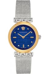 Reloj de pulsera Versace - VELW00520 correa color: Gris plata Dial Azul Mujer