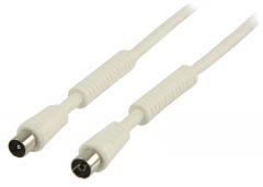 Valueline Cable de antena coaxial de 120 Hz macho - hembra, 10 metros de largo, de color blanco