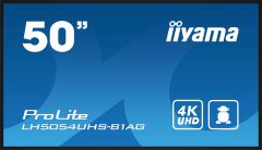 iiyama LH5054UHS-B1AG pantalla de señalización Pantalla plana para señalización digital 125,7 cm (49.5") LCD Wifi 500 cd / m² 4K Ultra HD Negro Procesador incorporado Android 11 24/7