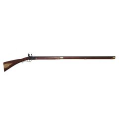 Réplica de Fusil de chispa Kentucky utilizado durante la guerra de independencia (1775-1783), fabricado en metal y madera con mecanismo simulador de carga y disparo, con cañón ciego, no funciona, para decoración
