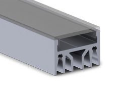 Perfil led de alto rendimiento - calidad premium - 2 m - gris plata