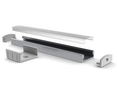 Slimline wide - 8 mm - perfil de aluminio para tiras led - aluminio anodizado - gris plata - 2 m