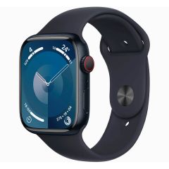Apple watch series 9 gps 45mm aluminio negro y correa deportiva negra mr9c3ql/a - talla m/l