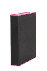 Pardo carpeta negra de anillas con borde neón 2x25mm a4 pp rosa sueltas