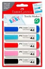 Faber castell  marcador textil 5 unidades baby party colores surtidos blister