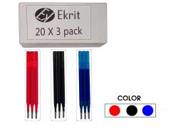 Ekrit recambio tinta gel para bolígrafo borrable rojo - blister de 3