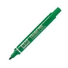 Pentel pen n50-be marcador permanente cuerpo aluminio verde y punta media conica -12u-