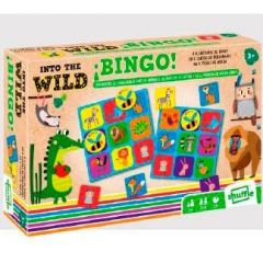Shuffle juego de bingo animales salvajes para niños +3 años