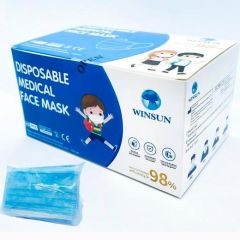 Mascarilla higienica (tipo quirúrgica) infantil con clip de ajuste individual tipo iir azul -caja 50 ud-