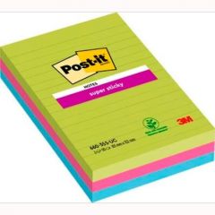 Post-it blocs notas adhesivas canary yelllow formato xl con lineas 100 hojas 102x152 -pack 3