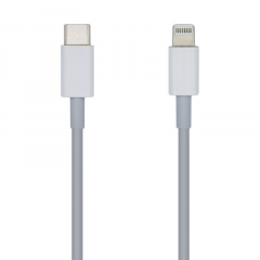 AISENS Cable USB 2.0 USB-С A Lightning PD 2A, Lightning/M-USB-С/M, Blanco, 20cm