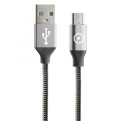 Cable usb muvit tiger tgusc0010 - conectores usb-micro usb - 2a - acero inox - antienroscamiento - 1.2m - gris