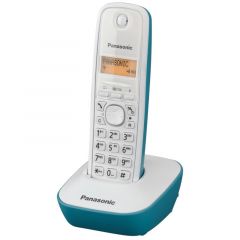Panasonic KX-TG1611 Teléfono DECT Identificador de llamadas Turquesa, Blanco