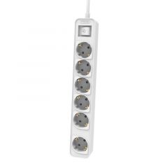 Regleta con interruptor philips chp2164w/62/ 6 tomas de corriente/ cable 1.5m/ blanco