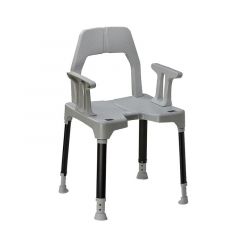 Dietz tayo silverline - antybakteryjne krzesło prysznicowe z regulacją wysokości i oparciem wraz z podłokietnikami