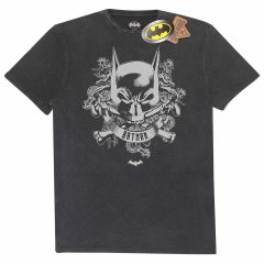 Superheroes inc. dc batman - skull crest (unisex vintage black premium t-shirt) small