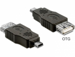 DeLOCK 65399 cambiador de género para cable mini USB A USB A Negro