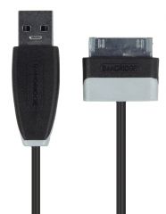 Bandridge 1m USB - Lightning m/m cable de teléfono móvil Negro USB A Samsung 30-pin