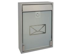 Perel Milan mailboxes Plata Buzón de correos para montaje en pared Vidrio, Acero