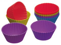 Colourworks Moldes de Silicona para Magdalenas, Multicolor, 6 cm, 12 Unidades