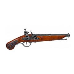 Réplica de pistola de chispa de Inglaterra, Siglo XVIII, fabricada en metal y madera con mecanismo simulador de carga y disparo, con cañón ciego, no dispara, para decoración