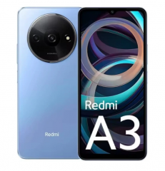 Teléfono Xiaomi Redmi A3. Banda 4G. Color azul (Blue). 64 GB de Memoria Interna, 3 GB de RAM. Dual Sim. Pantalla de 6,71". Cámara Trasera de 8 MP y Frontal de 5 MP. Smartphone libre. Versión Global.
